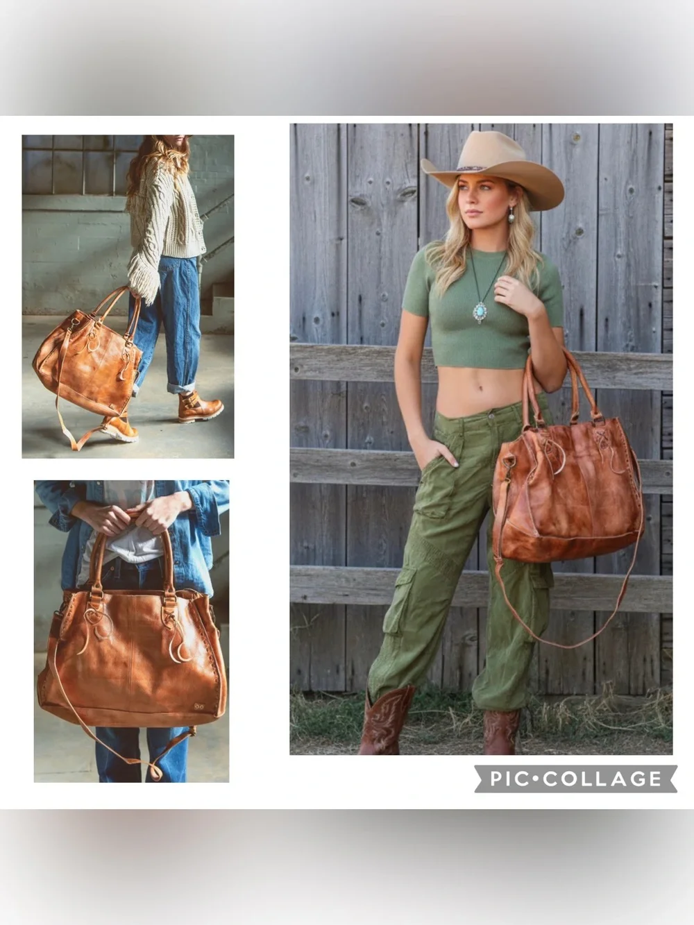 NWT Bed Stu Rockaway Shoulder Bag Crossbody Work School Tote Tan Rustic $345 - Picture 16 of 16
